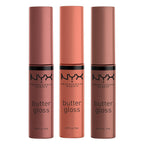 NYX PROFESSIONAL MAKEUP Butter Gloss Brown Sugar - Pack Of 3 Lip Gloss (Sugar High, Spiked Toffee, Butterscotch)