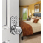 Keyless Satin Nickel Entry Door Knob, Keyed Alike