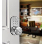 Keyless Satin Nickel Entry Door Knob, Keyed Alike