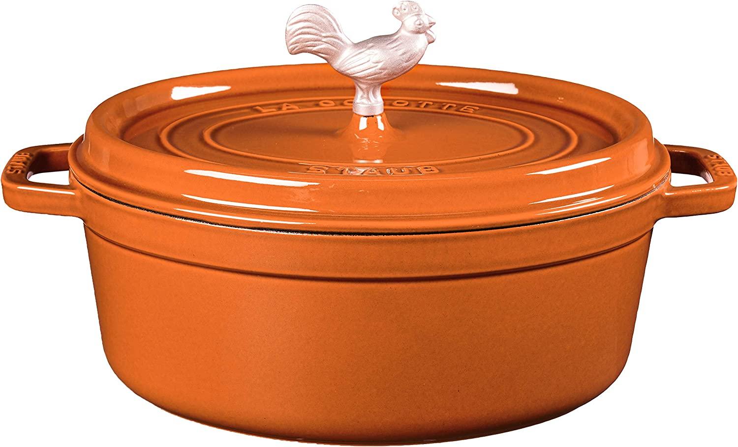 Staub Cast Iron 5.75-qt Coq au Vin Cocotte - Burnt Orange, Made in France