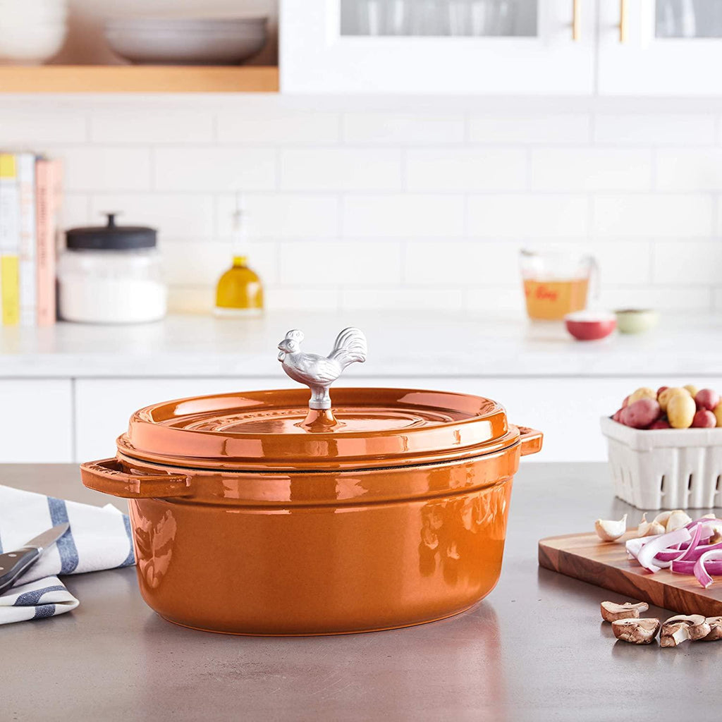 Staub Cast Iron 5.75-qt Coq au Vin Cocotte - Burnt Orange, Made in France