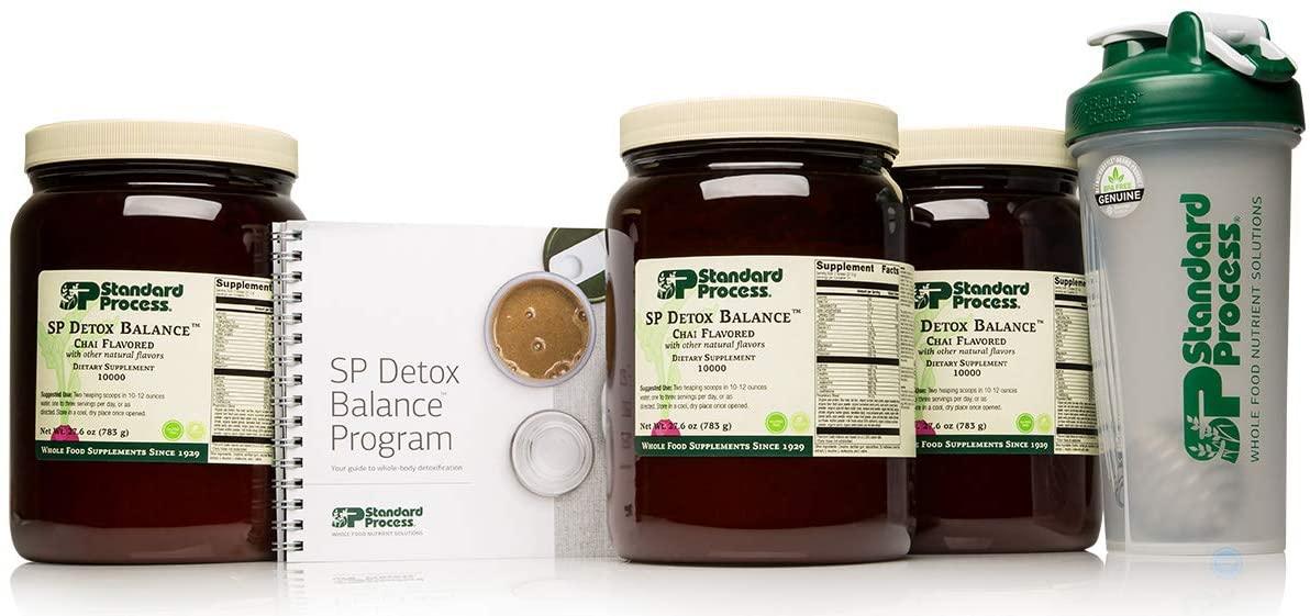 Standard Process SP Detox Balance Chai - Gluten-Free Detox Cleanse Formula with Magnesium, Iron, Creatine, Protein, arginine, Monk Fruit Extract, l-leucine, Choline, Potassium - 28-Day Program Kit