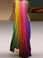 Casual Sleeveless Print Maxi Dress