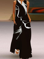 Casual Sleeveless Print Maxi Dress