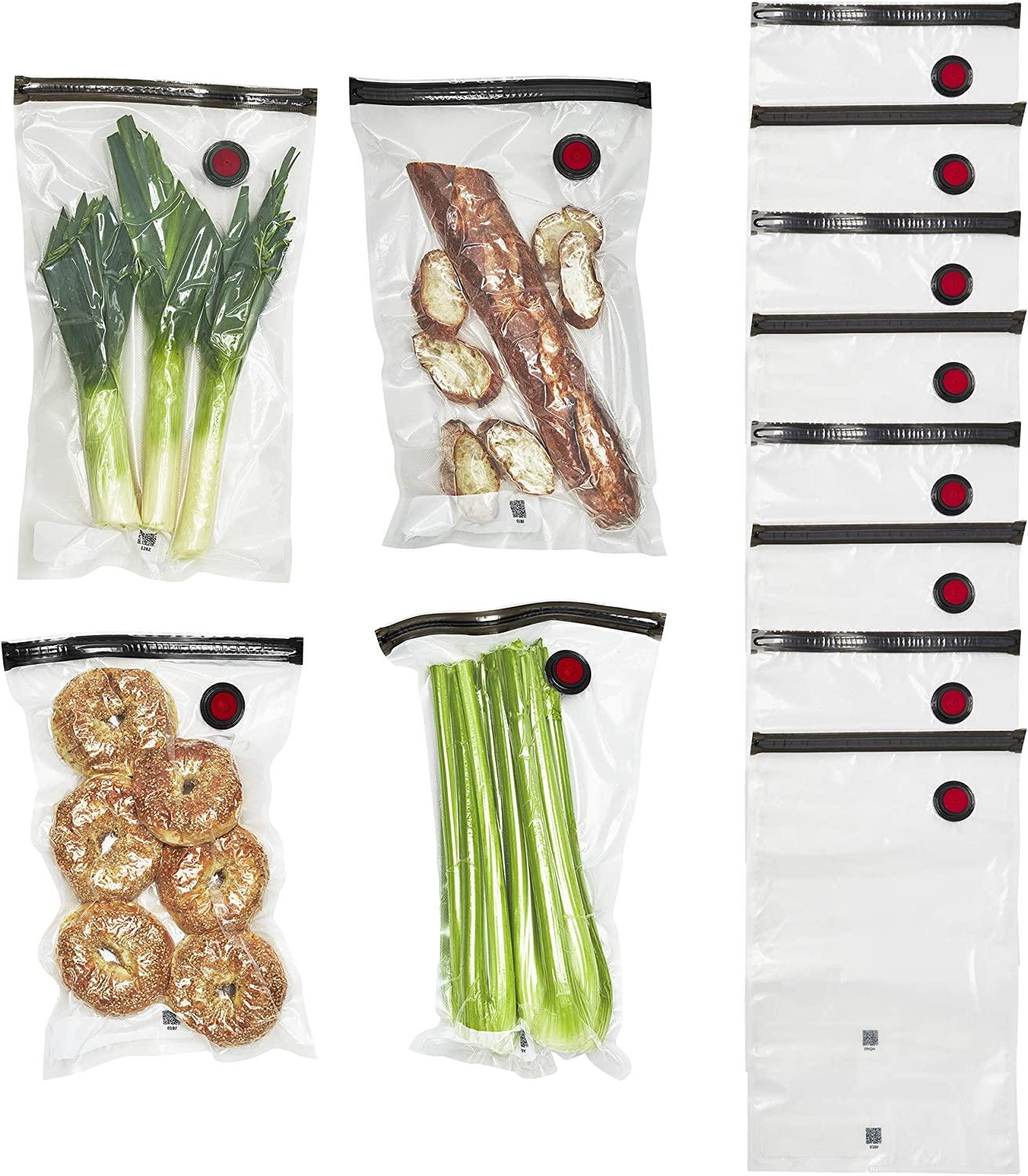 ZWILLING Fresh & Save 12-Piece Large Vacuum Sealer Bags, 2 1/4 Gallon Reusable Sous Vide Bags, Meal Prep