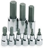 SK Hand Tools 19733 9-Piece 3/8-Inch and 1/2-Inch Drive Fractional Hex Bit Socket Set