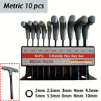 T Handle Hex Key Set Metric And Or SAE 10 To 20pcs Allen Allan Keys T Bar Wrench With Stand