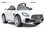 Electric power 12V Mercedes GTR ride on car for Kids with Remote Control Opening doors LED lights MP3 - White