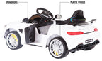 Electric power 12V Mercedes GTR ride on car for Kids with Remote Control Opening doors LED lights MP3 - White