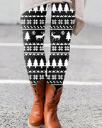 women retro aesthetic print skinny pants &amp; leggings