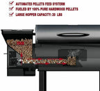 Pellet Grill BBQ Smoker Outdoor Coowith Folding Shelf & Cover