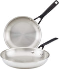 KitchenAid 5-Ply Clad Polished Stainless Steel Frying Pan Set/Skillets, 8.25 Inch and 10 Inch
