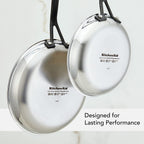 KitchenAid 5-Ply Clad Polished Stainless Steel Frying Pan Set/Skillets, 8.25 Inch and 10 Inch