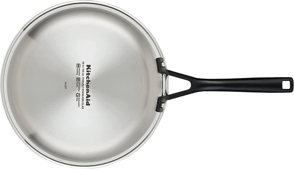 KitchenAid 5-Ply Clad Polished Stainless Steel Frying Pan Set/Skillets, 8.25 Inch and 10 Inch