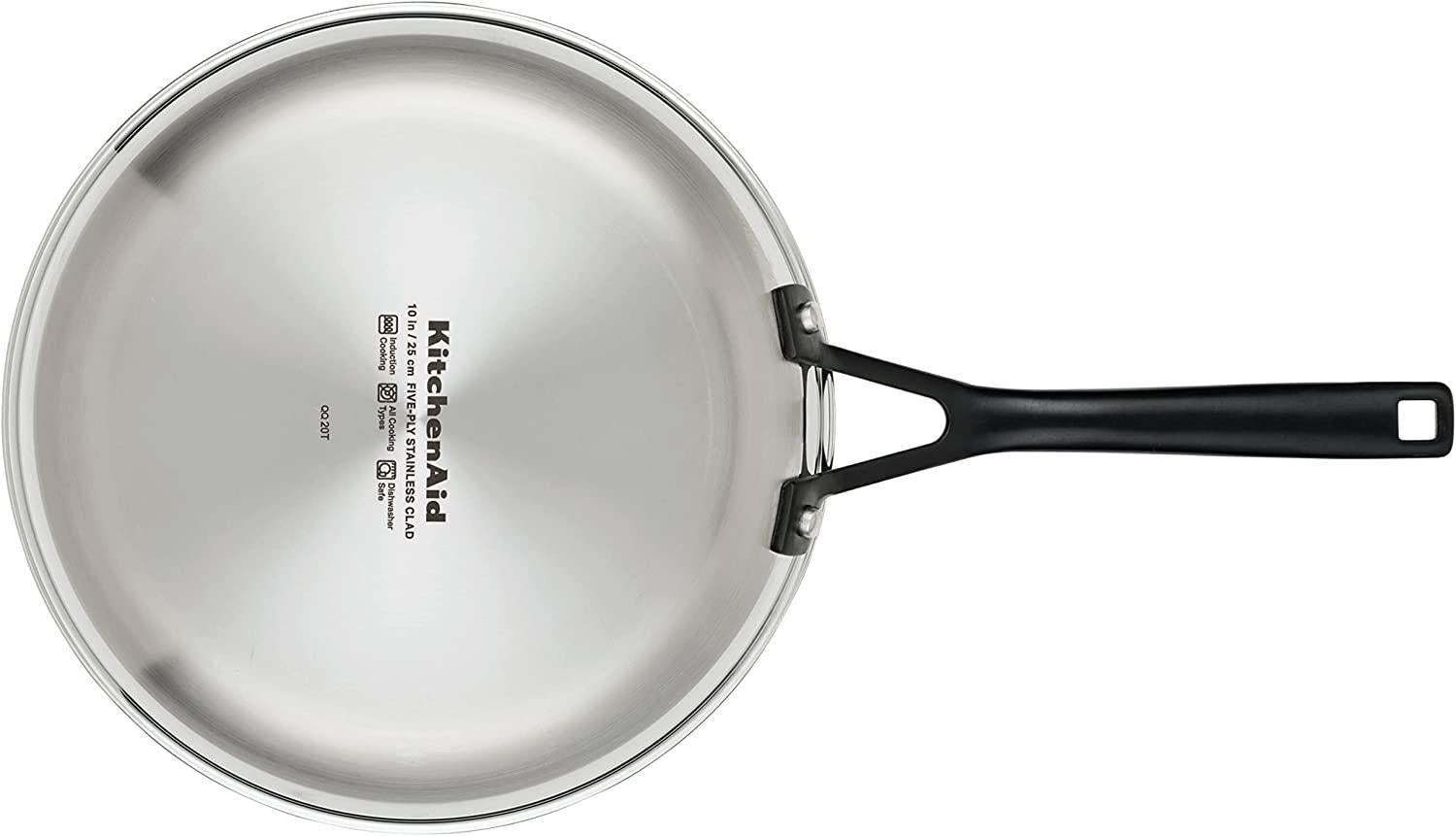 KitchenAid 5-Ply Clad Polished Stainless Steel Frying Pan Set/Skillets, 8.25 Inch and 10 Inch