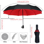 1pc Automatic Anti-Wind Double Layer Commercial LarUmbrella, Diameter 105cm/41.33in