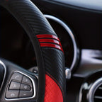 PU Leather Carbon Fiber Cute Cartoon Fashion Car Steering Wheel Cover, Fit Size 37-38CM/14.57-14.96 Inch, Car Accessories (No Inner Ring)