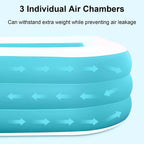 inflatable pool, sineau inflatable pool for kids and adults, 120" x 72" x 22" oversized thickened family swimming pool for kids, toddlers, adults, outdoor, garden, backyard, summer water party