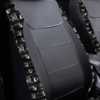 Flying Banner car seat Covers Fashion Faux Leather Gray Skull Full Set Rear Bench Split Easy installations car Truck SUV