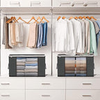 LarClothes StoraBag, Clothes Organizer With Handle &amp; Clear Window, StoraBins Containers For Comforters &amp; Blankets