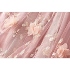 floral embroidery midi skirt
