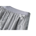 floral embroidery midi skirt