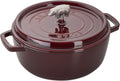 Staub Cast Iron 6-qt Cochon Shallow Wide Round Cocotte - Grenadine, Made in France