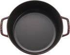 Staub Cast Iron 6-qt Cochon Shallow Wide Round Cocotte - Grenadine, Made in France