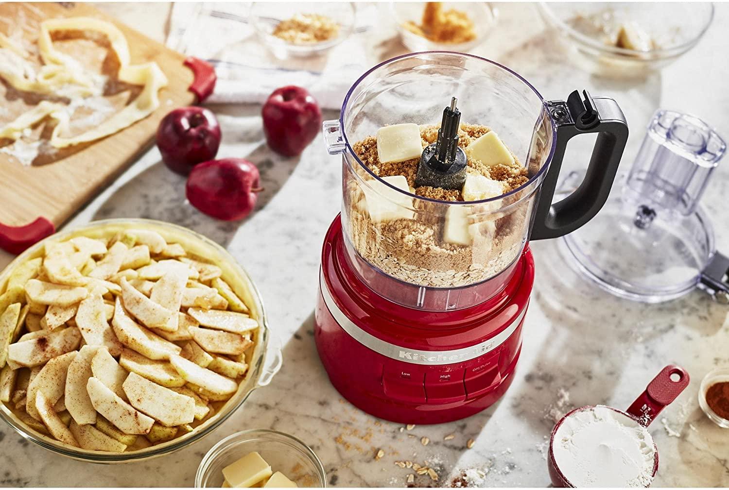 KitchenAid KFP0718ER 7-Cup Food Processor Chop, Puree, Shred and Slice - Empire Red