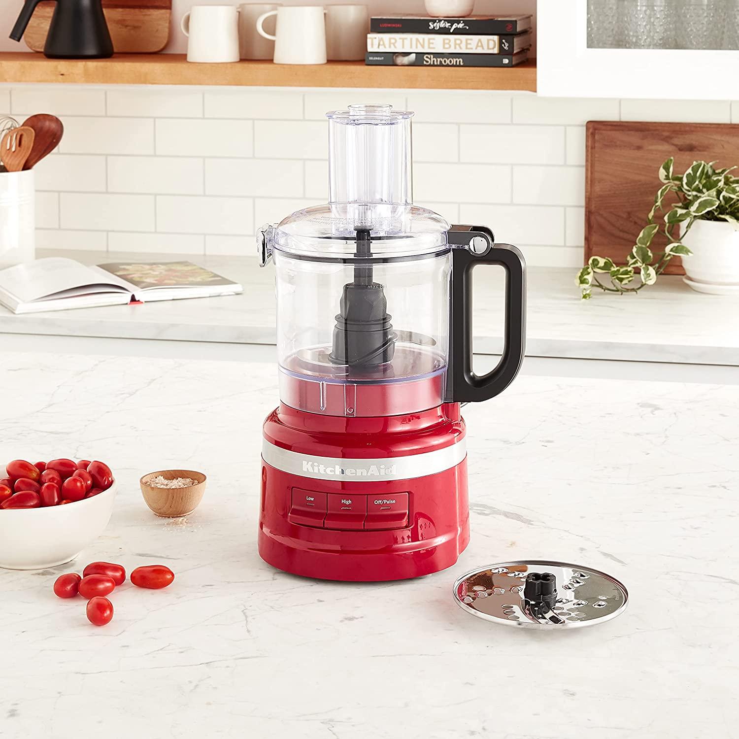 KitchenAid KFP0718ER 7-Cup Food Processor Chop, Puree, Shred and Slice - Empire Red