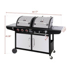 Gas Charcoal Grill Combo 3-Burner Dual Fuel Grill Combo ZH3002SN