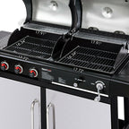 Gas Charcoal Grill Combo 3-Burner Dual Fuel Grill Combo ZH3002SN