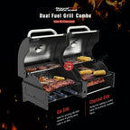 Gas Charcoal Grill Combo 3-Burner Dual Fuel Grill Combo ZH3002SN