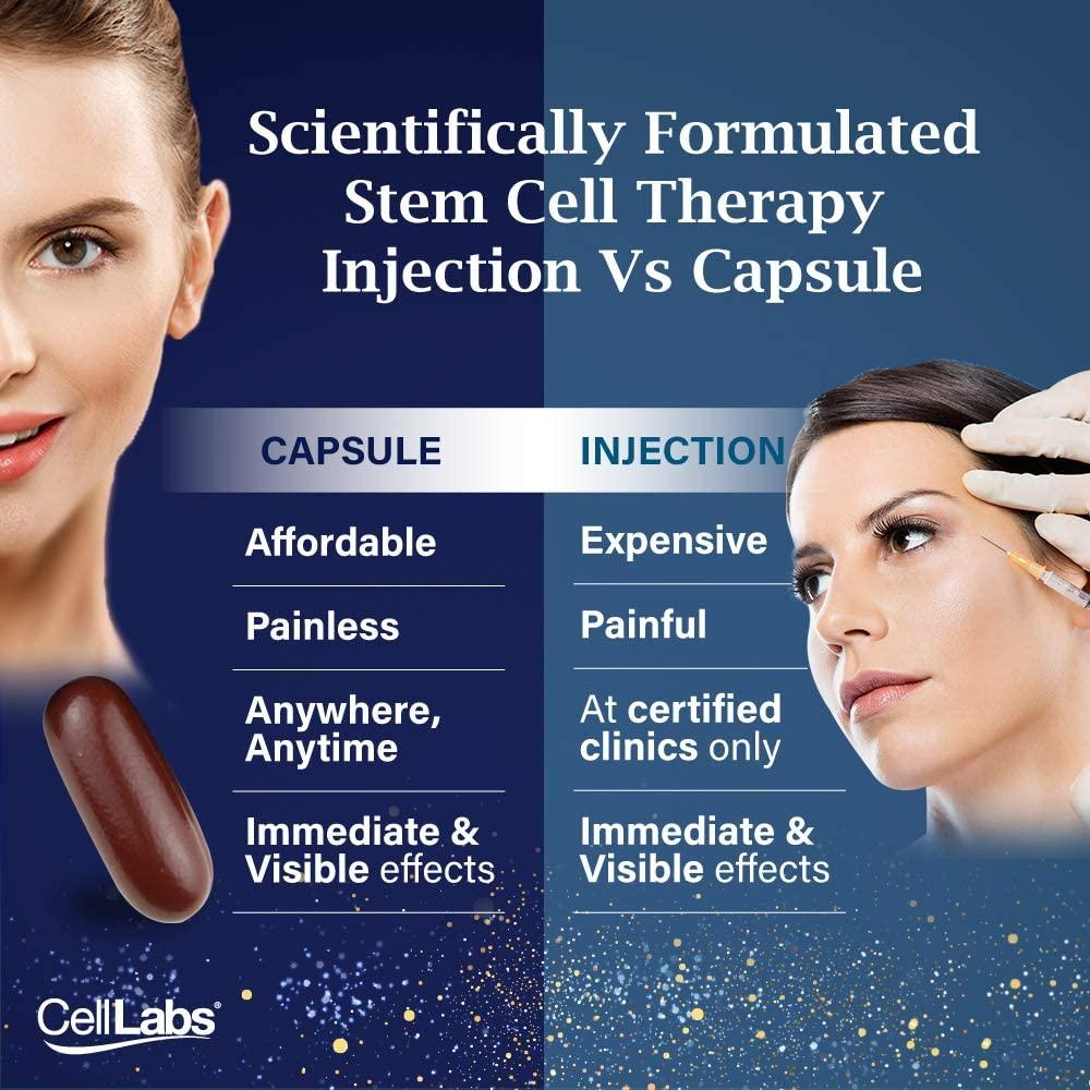 CellLabs Posh D-Centa Fresh Deer Placenta 2000mg Live Stemcell Supplement | Powerful Anti-Aging Formula | Marine Collagen | Immunity Booster | Skin Vitamins | Made from New Zealand 1x Box