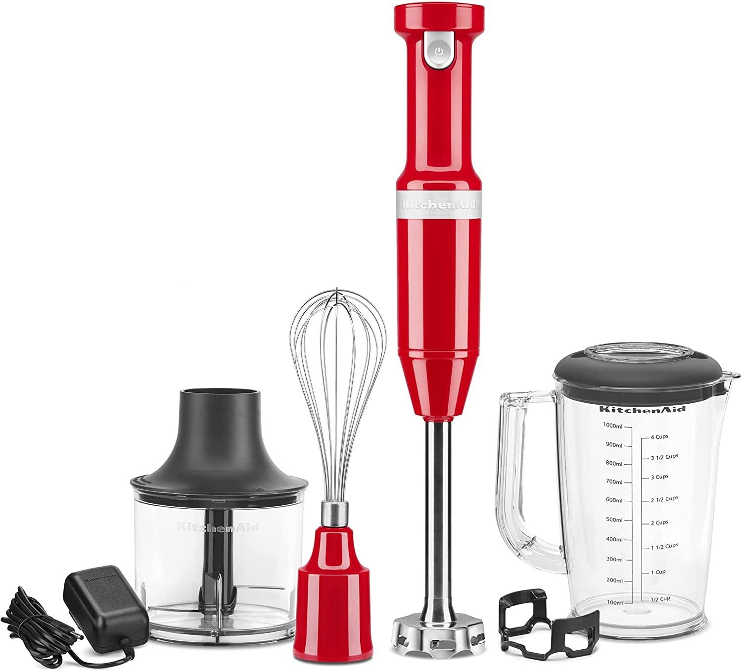 KitchenAid Cordless Variable Speed Hand Blender with Chopper and Whisk Attachment - KHBBV83