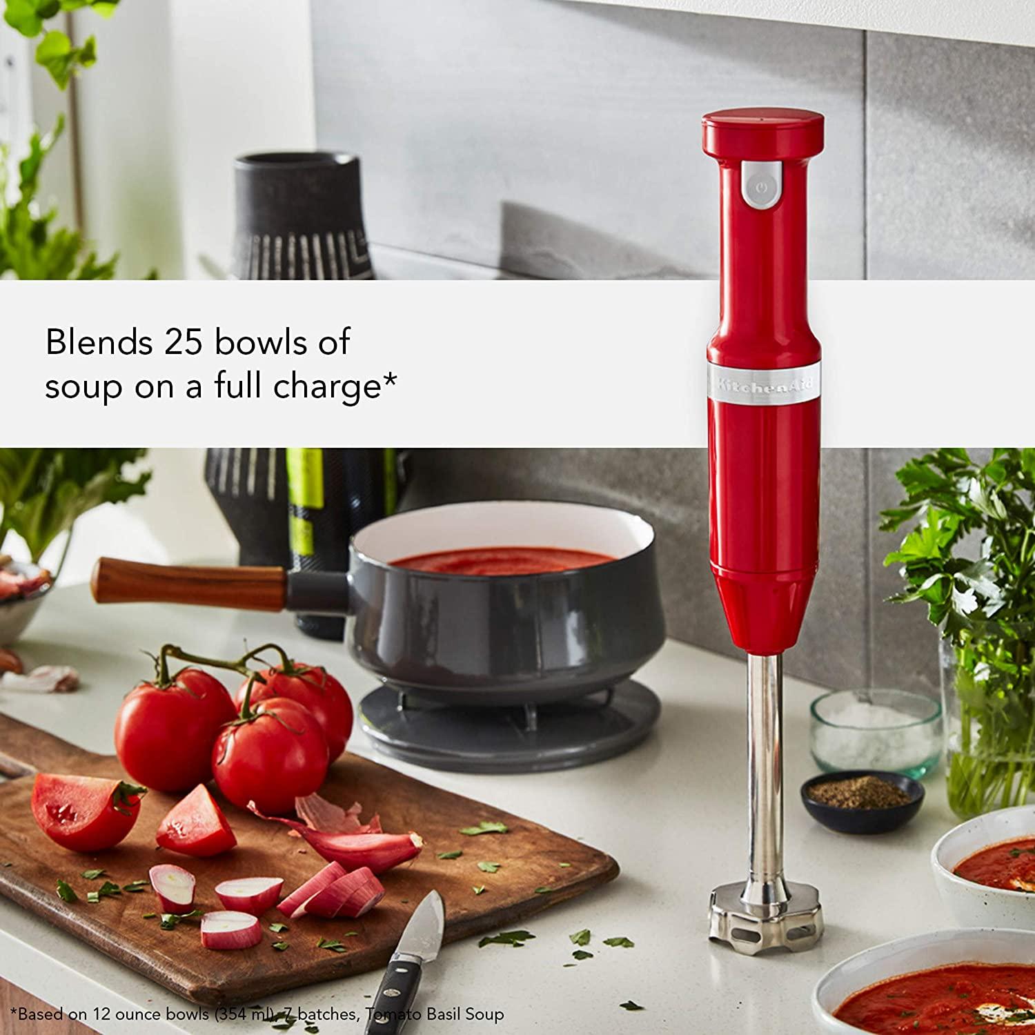 KitchenAid Cordless Variable Speed Hand Blender with Chopper and Whisk Attachment - KHBBV83