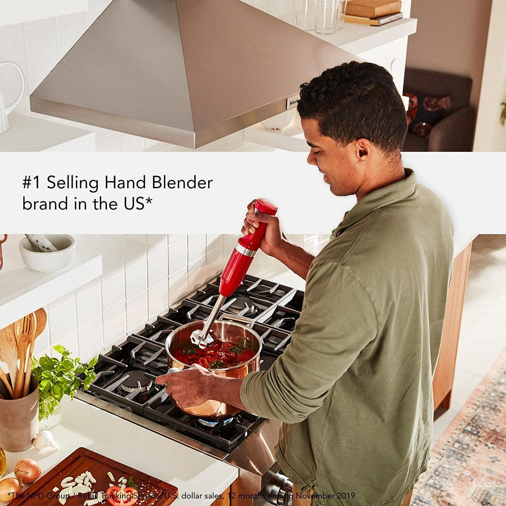KitchenAid Cordless Variable Speed Hand Blender with Chopper and Whisk Attachment - KHBBV83