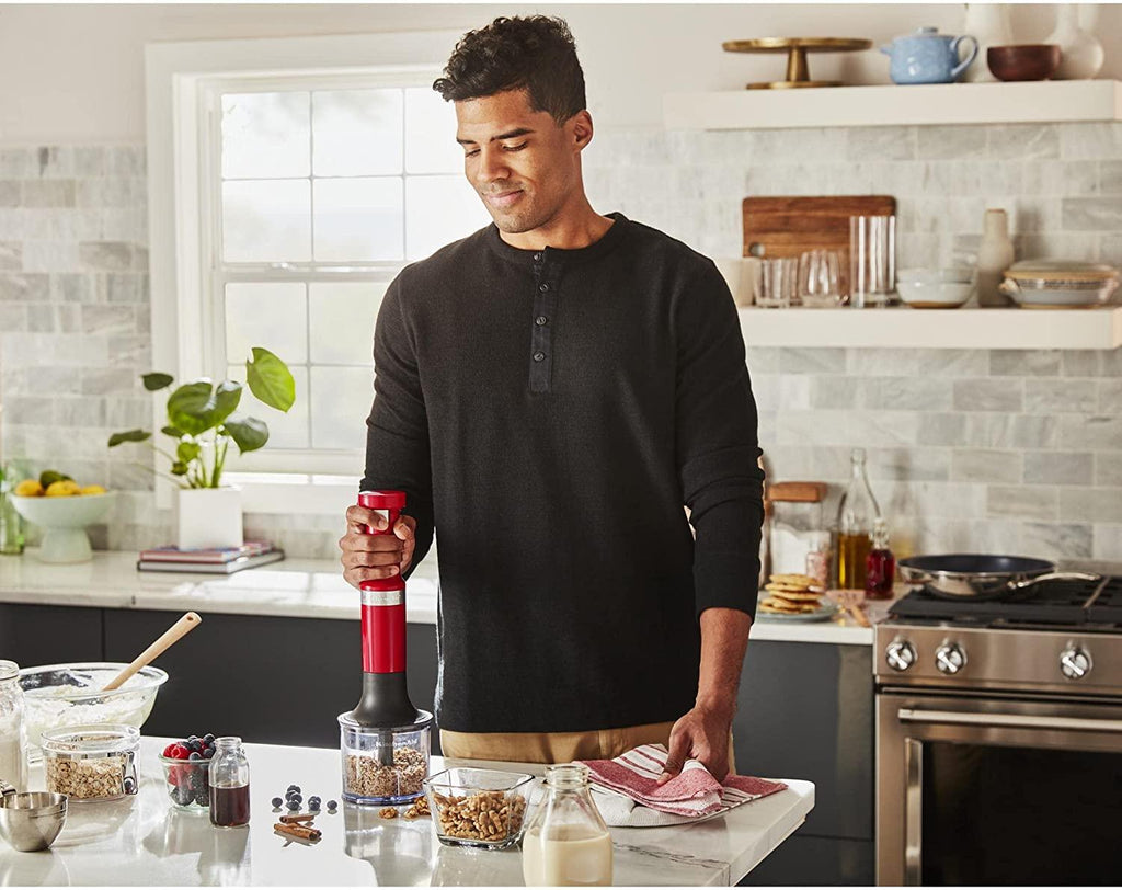 KitchenAid Cordless Variable Speed Hand Blender with Chopper and Whisk Attachment - KHBBV83