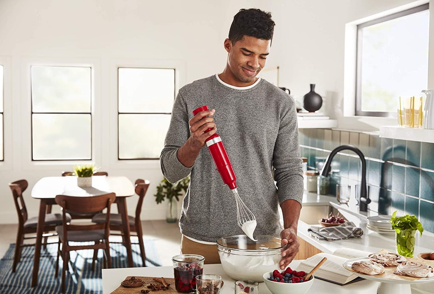 KitchenAid Cordless Variable Speed Hand Blender with Chopper and Whisk Attachment - KHBBV83