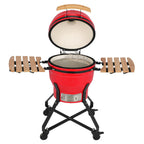 18" Kamado Grill Ceramic Charcoal Egg Grill Multifunctional Outdoor Smoker Grill