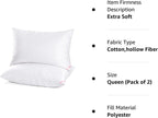 EIUE Hotel Collection Bed Pillows for Sleeping 2 Pack Queen Size, Pillows for Side and Back Sleepers,Super Soft Down Alternative Microfiber Filled Pillows,20 x 30 Inches