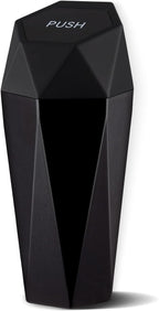 JUSTTOP Car Trash Can with Lid, Diamond  Small Automatic Portable Trash Can, Easy to Clean, Used in Car Home Office (Black)