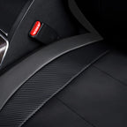 Flying Banner car seat Covers Protects Water Proof Faux Leather Carbon Fiber Front and Rear Bench (Gray Black, Full Set - 9PCS)