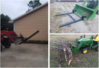 Clamp on Pallet Forks w/Adjustable Stabilizer Bar -60" 2000lbs Max- Pallet Forks Clamp On for Tractor Bucket （60inch Total Length）