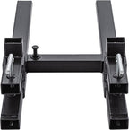 Clamp on Pallet Forks w/Adjustable Stabilizer Bar -60" 2000lbs Max- Pallet Forks Clamp On for Tractor Bucket （60inch Total Length）