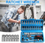 SHYPT 46pcs Wrench Socket Set Hardware Spanner Screwdriver Ratchet Wrench Set Kit Car Repairing Tools Combination Hand Tool Sets