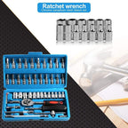 SHYPT 46pcs Wrench Socket Set Hardware Spanner Screwdriver Ratchet Wrench Set Kit Car Repairing Tools Combination Hand Tool Sets