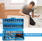 SHYPT 46pcs Wrench Socket Set Hardware Spanner Screwdriver Ratchet Wrench Set Kit Car Repairing Tools Combination Hand Tool Sets