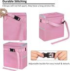Vankor Car Trash Can for Car Cute, Car Trash Bag Bin Hanging Waterproof Automotive Car Garbage Cans Leak Proof Vehicle Trash Can Pink