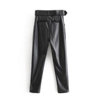 chic black leather pants